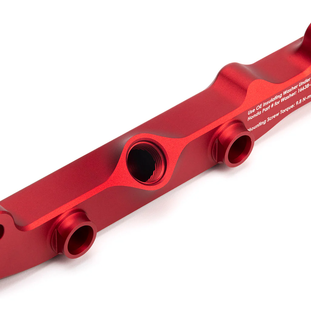 K-Series Fuel Rail in Satin Red Finish - Image 4