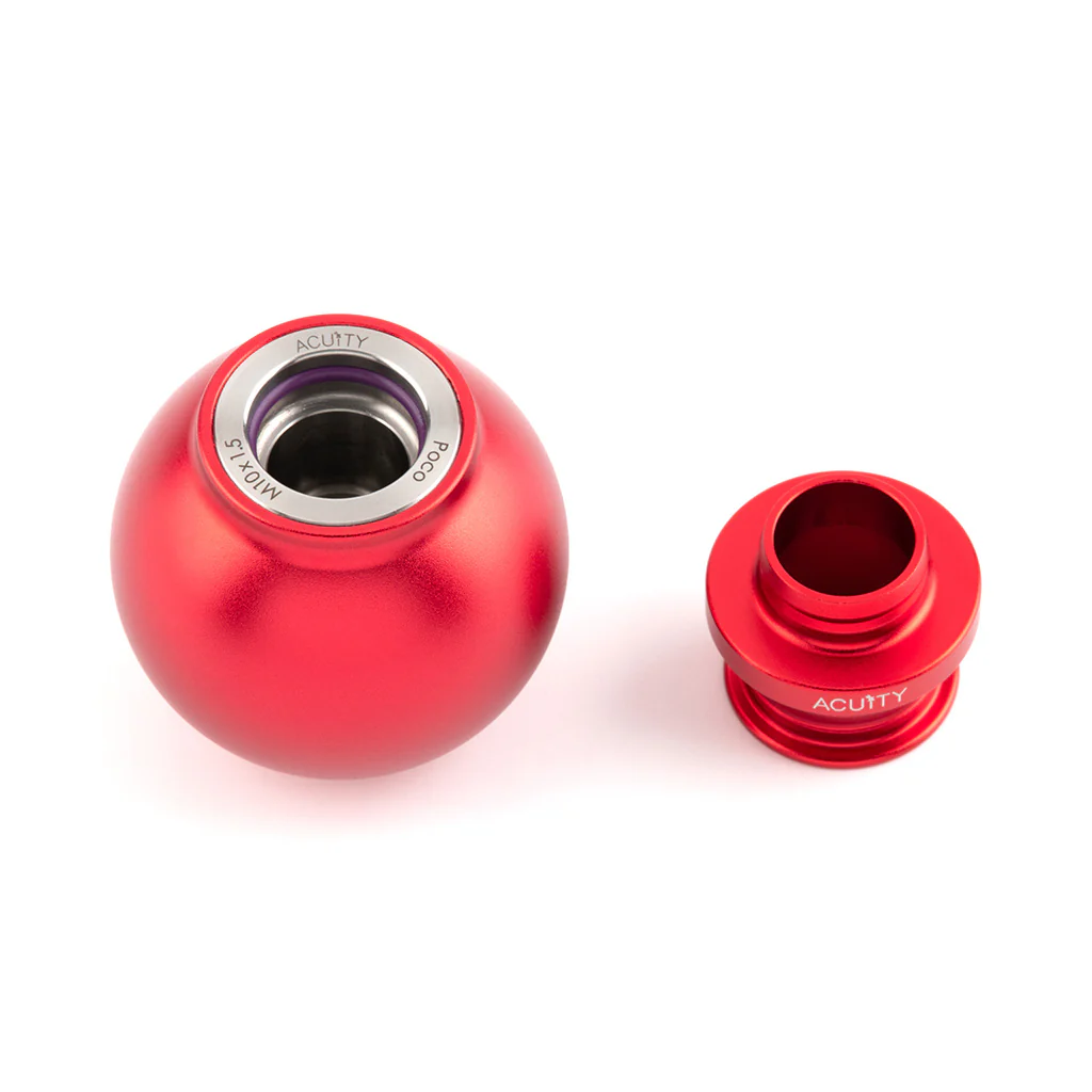 POCO Low-Profile Shift Knob in Satin Red Finish (M10X1.5) - Image 3