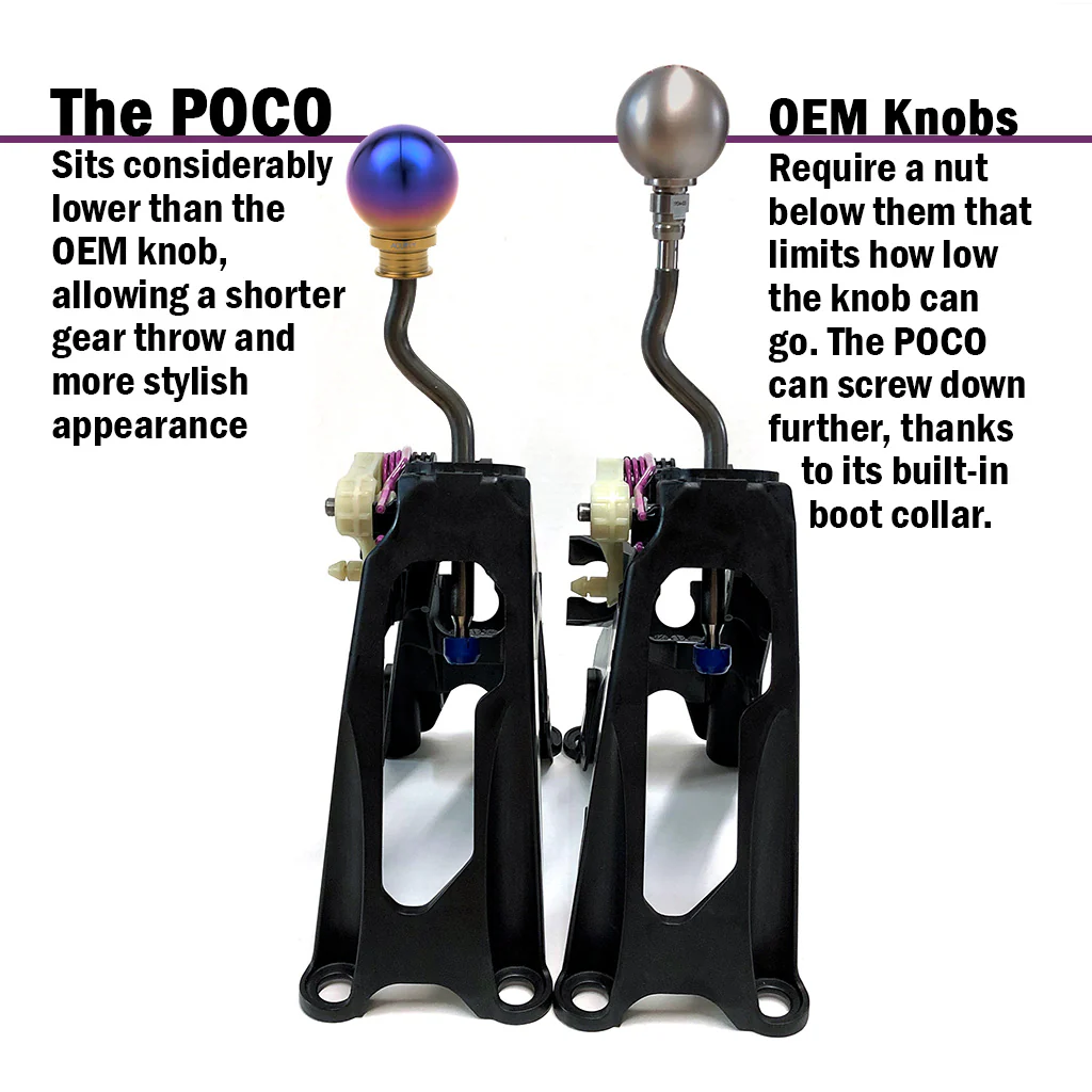 POCO-Ti Low Profile Shift Knob in Burnt Titanium Finish (M10x1.5) - Image 4