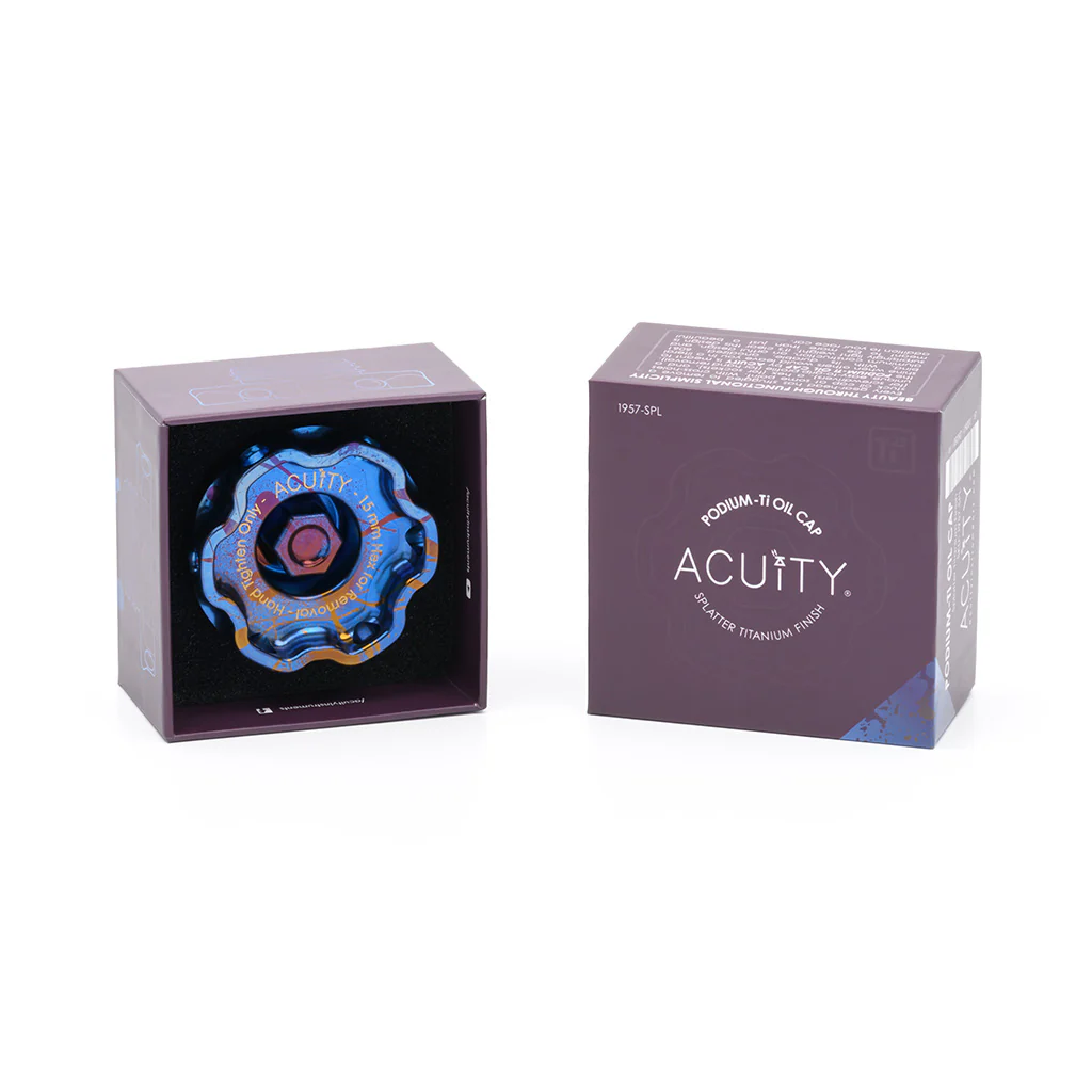 Podium-Ti Oil Cap in Splatter Titanium Finish for Hondas/Acuras - Image 4