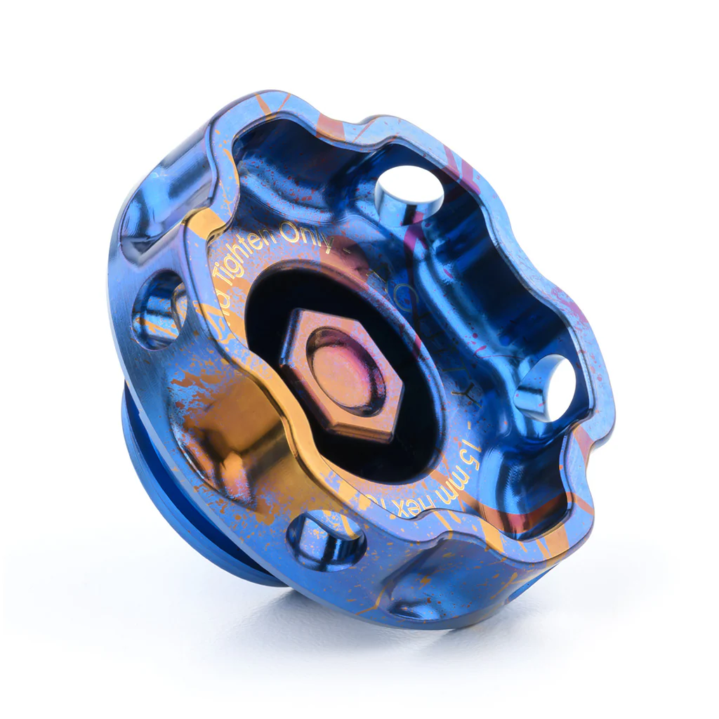 Podium-Ti Oil Cap in Splatter Titanium Finish for Hondas/Acuras - Image 8
